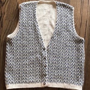 Men’s cotton knit sleeveless sweater vest, size L
